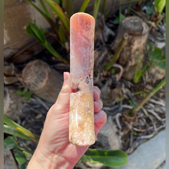 Pink Amethyst Crystal Moon with Purple, Quartz and a Sugar Druzy - Picture 4 of 11